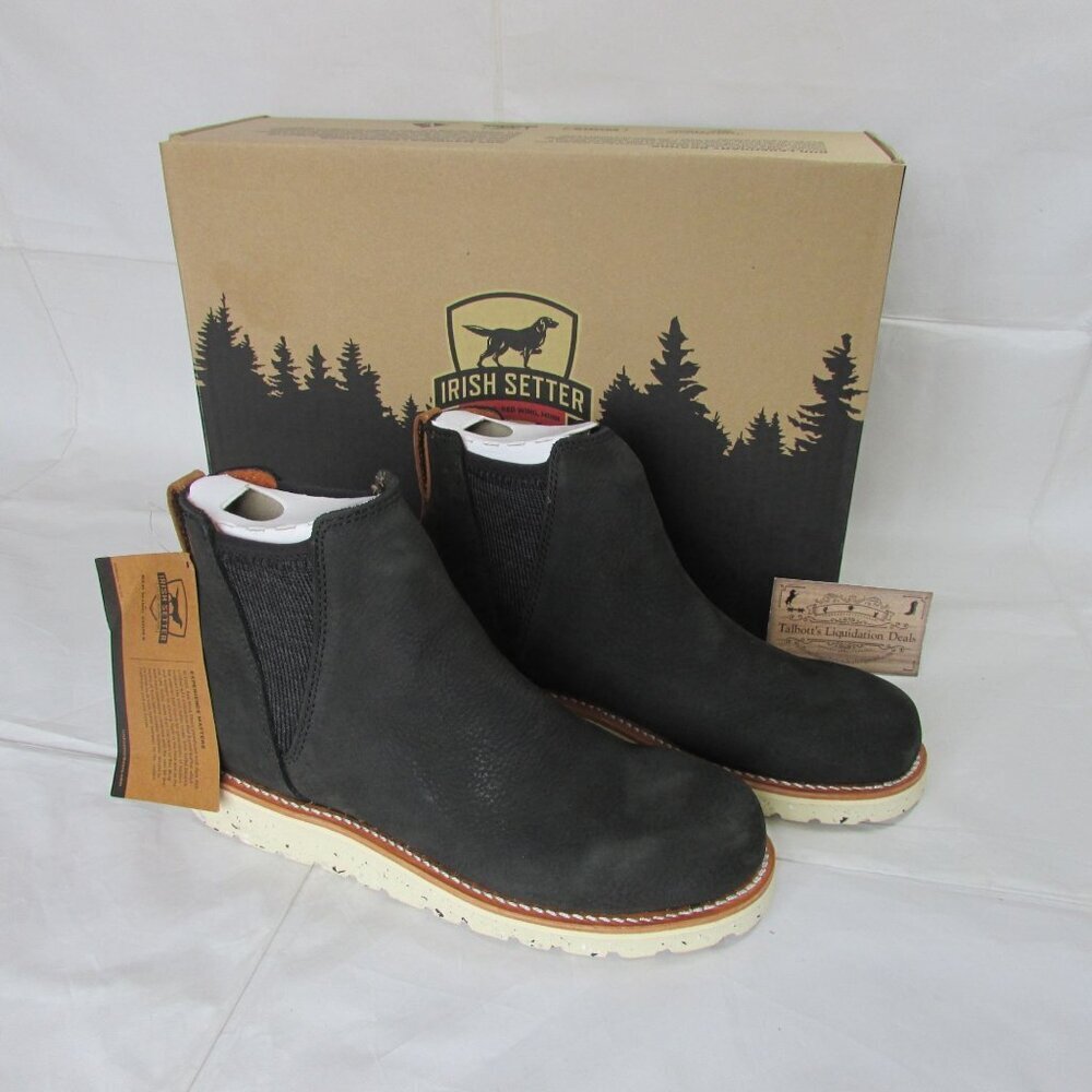 Irish Setter Women's 9 Setter Fifty Pull on Chelsea Work Boots Black 3929